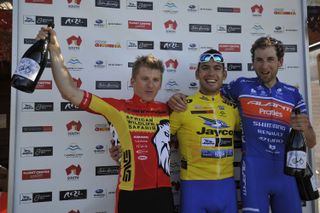 Pat Bevin (Avanti) in the leader's jersey after winning stage two of the Adelaide Tour