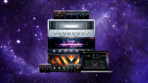 Positive Grid's OMNYSS amp and effect suite on a space background