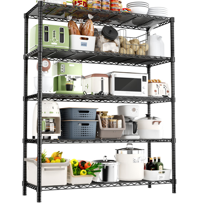 Rebrilliant Height-Adjustable Garage Wire Shelving Unit for Kitchen, Laundry Room, Pantry, Warehouse, Basement &amp;amp; Reviews | Wayfair