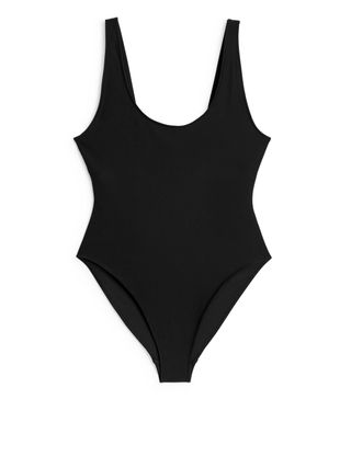 U-Neck Swimsuit - Black - Arket Gb