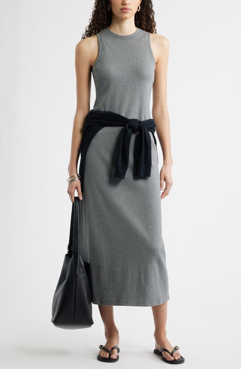 Stretch Cotton Microrib Tank Dress