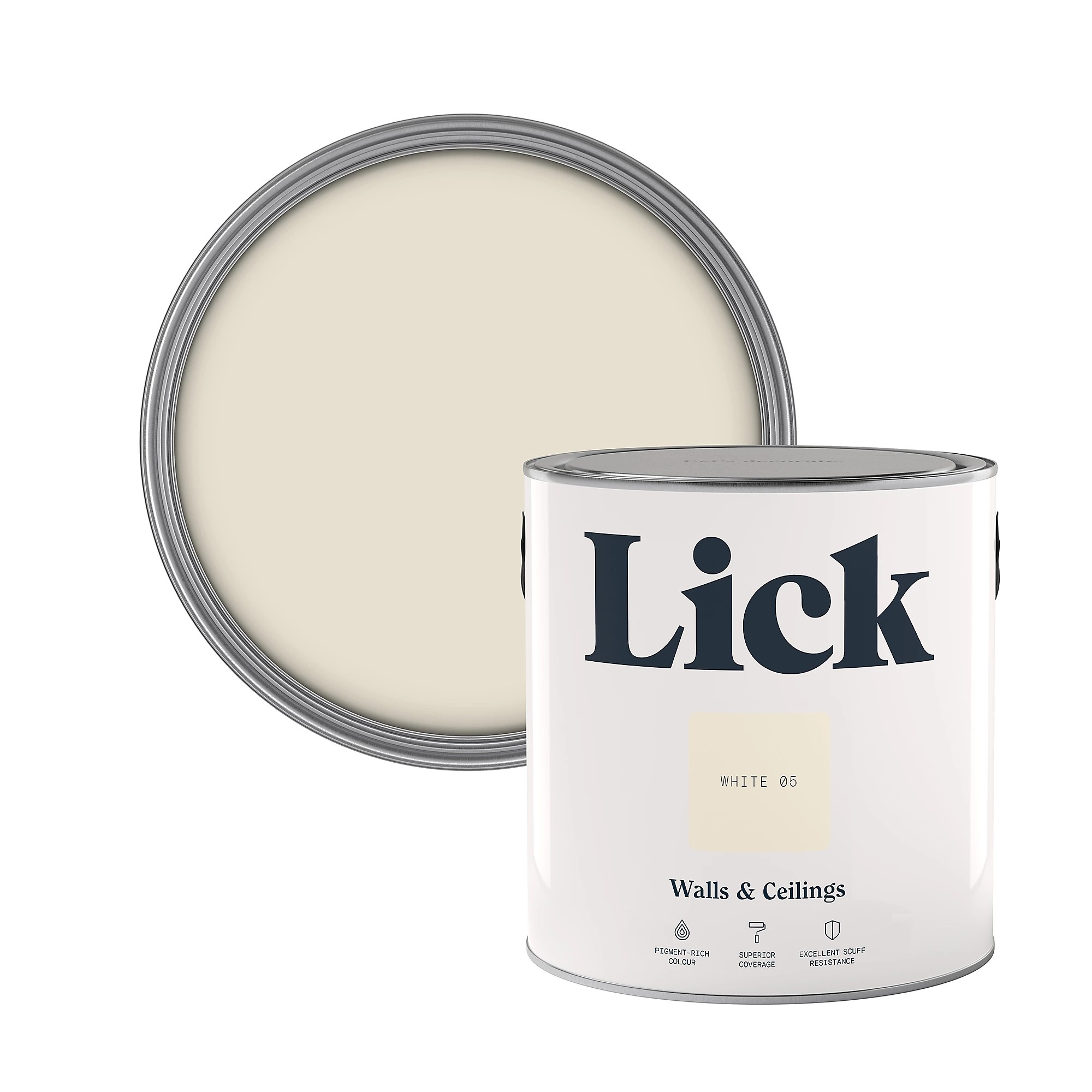 Lick White 05 Matt Emulsion paint, 2.5L
