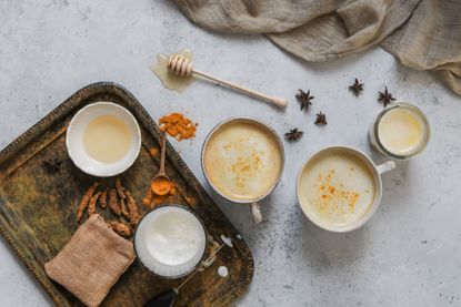 Tumeric Golden Milk Chai Latte Kurkuma Tea with Milk that can be used as home remedies for thrush.
