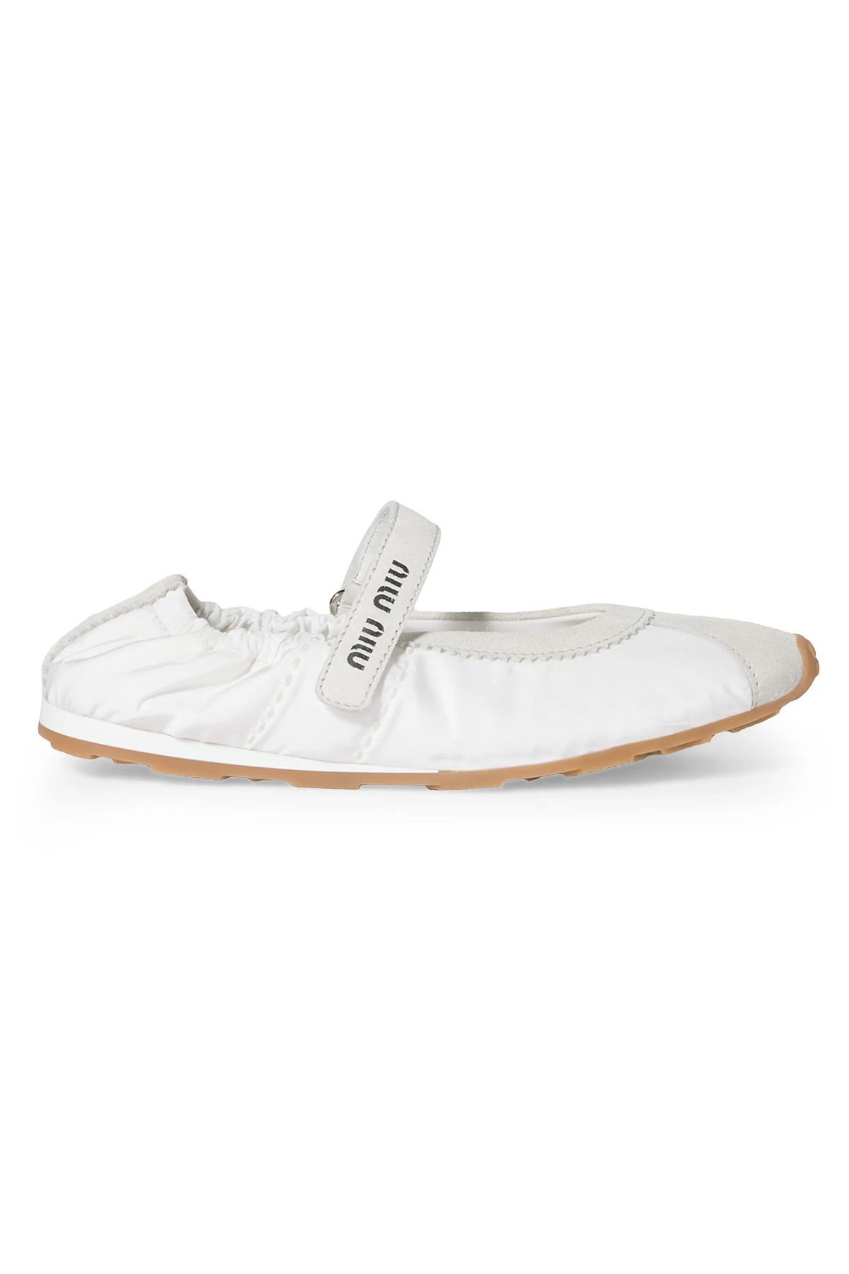 Miu Miu, Plume Technical Fabric and Suede Ballerinas