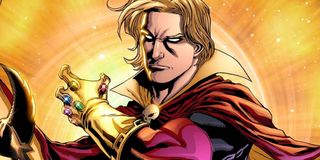 Adam Warlock wields the Infinity Gauntlet