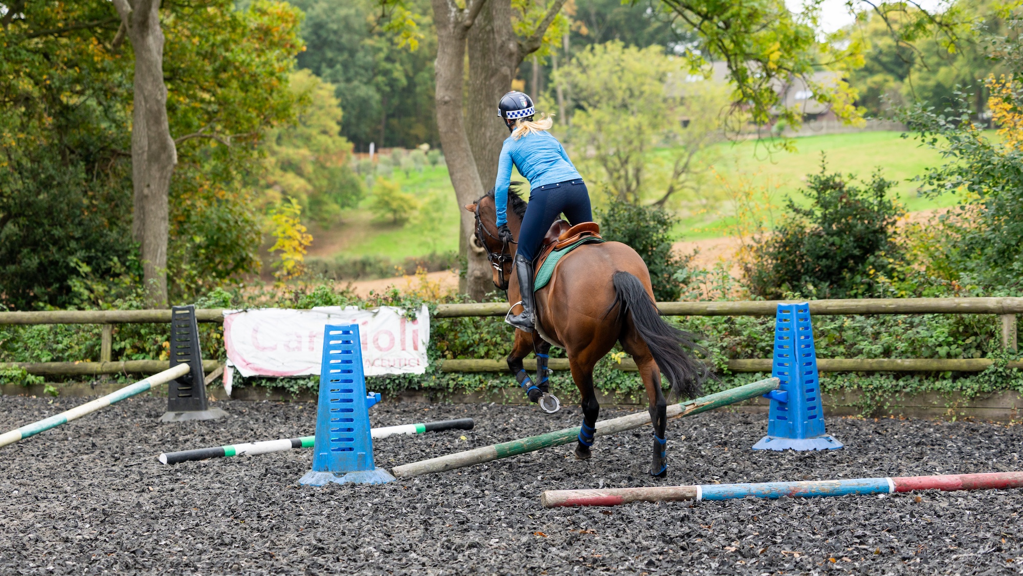Exercise to practise balance ahead of jumping drop fences.