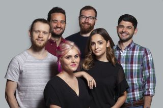 From left: Leviathan motion designer Dmitry Fodorov, front end developer Matt Greenberg, producer Madeline Miller, senior art director Taylor Brinkman, account supervisor Liz Yardley and ACD branded environments Stephen Killion.