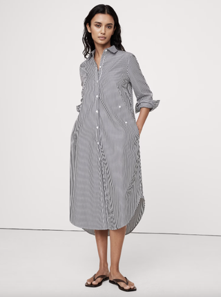 Poplin Asymmetrical Shirt Dress