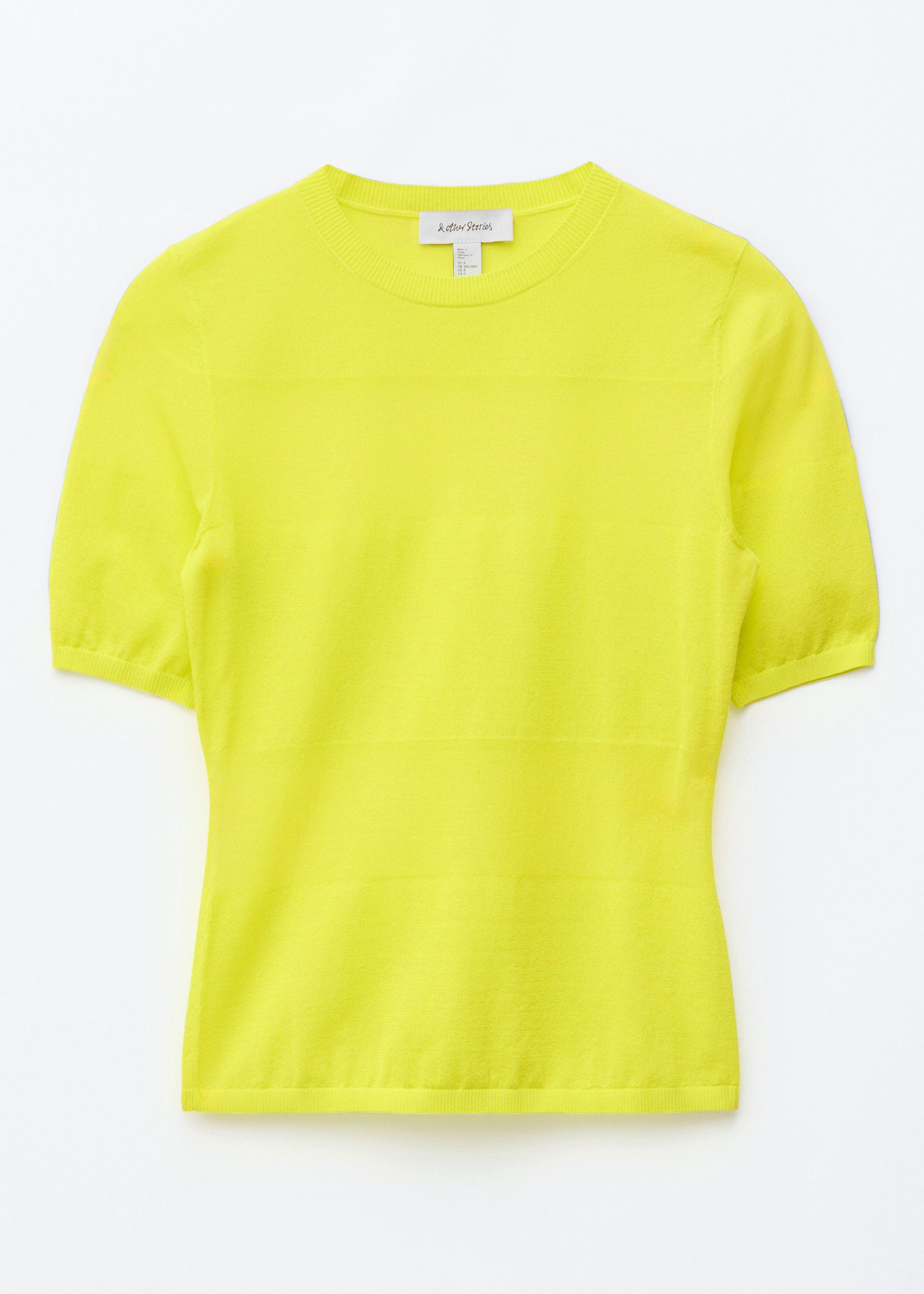 Fine-Knit T-Shirt - Bright Yellow