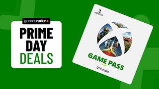 3 month Game Pass Ultimate card on a green background with Prime Day deals badge