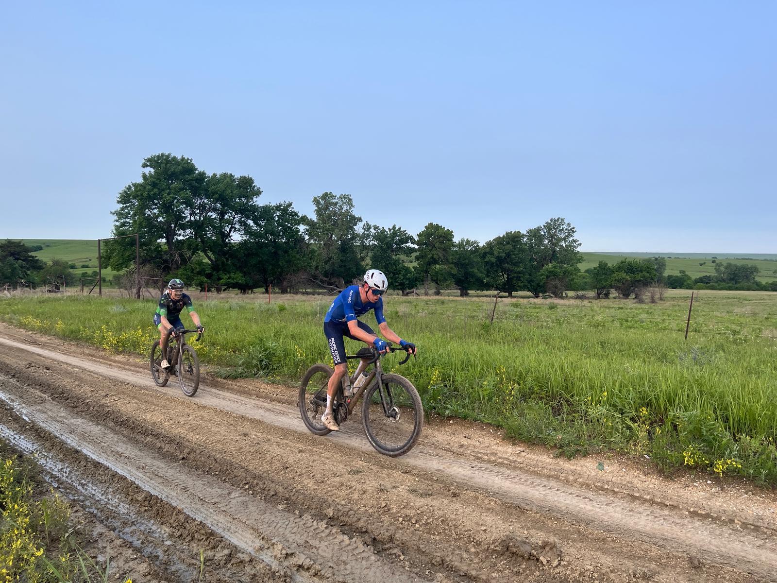 Photos on Divide Road from the men's elite race at Unbound 200 2025