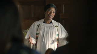 pastor june giving a sermon on sweet magnolias season 4