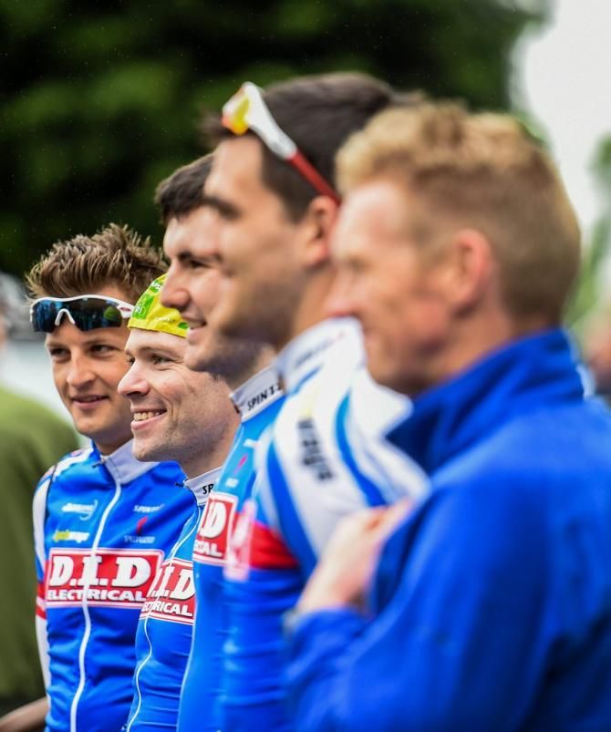 Members of the D.I.D team have their photo taken before Stage 1
