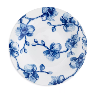 blue accent floral plate