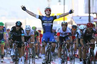 Gianni Meersman (Etixx-QuickStep) sprints to victory on stage 2 of the 2016 Vuelta a Espana.