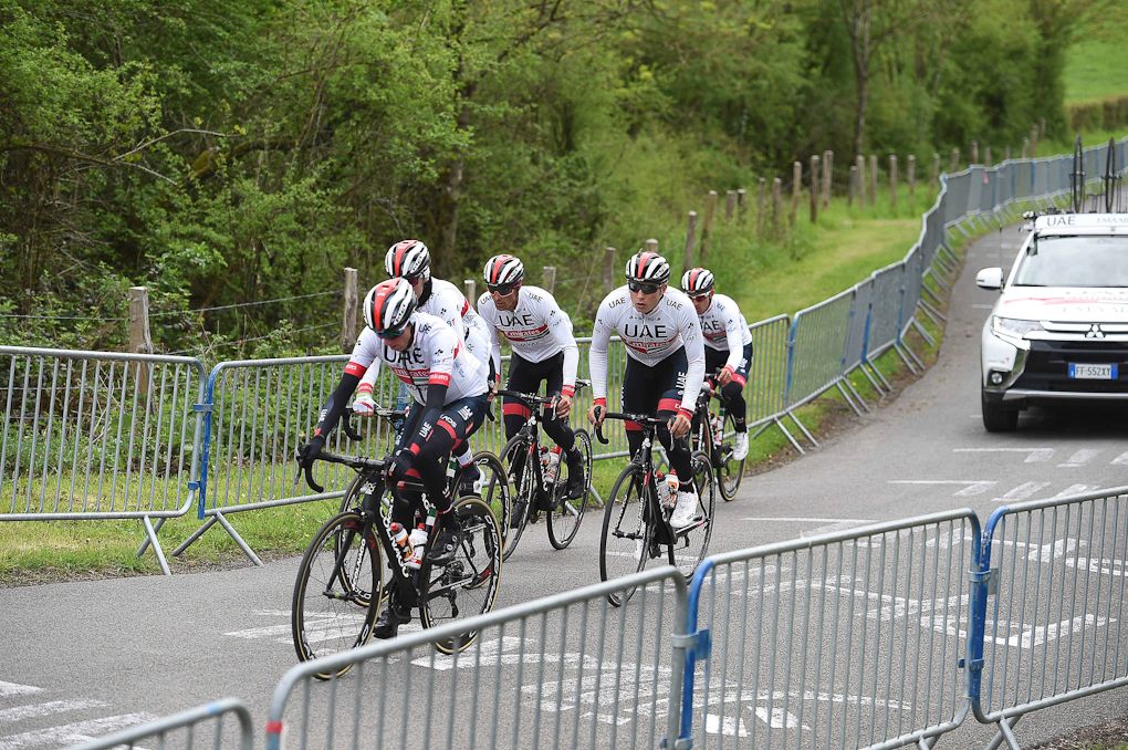 UAE Team Emirates riders on the Liege recon ride