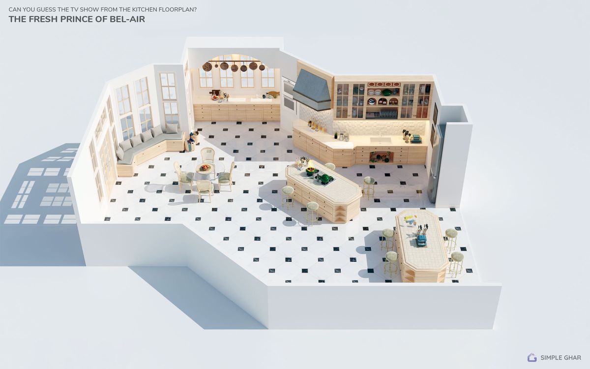 A render of a famous TV kitchen