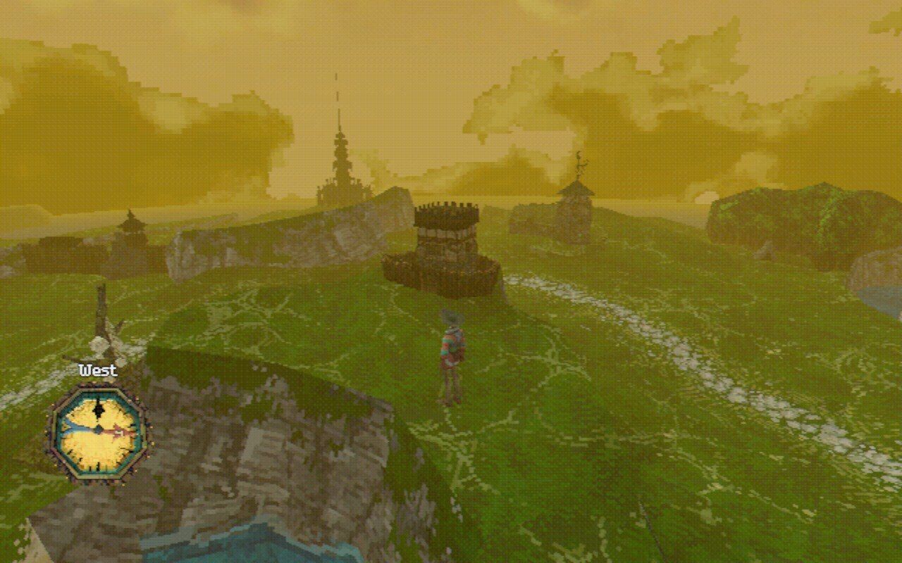 Entropy screenshot showing character wandering through 3D world map