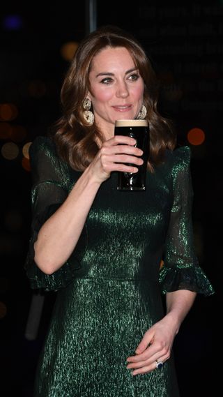 Kate Middleton drinking a Guinness