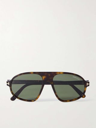 Erol Aviator-Style Tortoishell Acetate Sunglasses