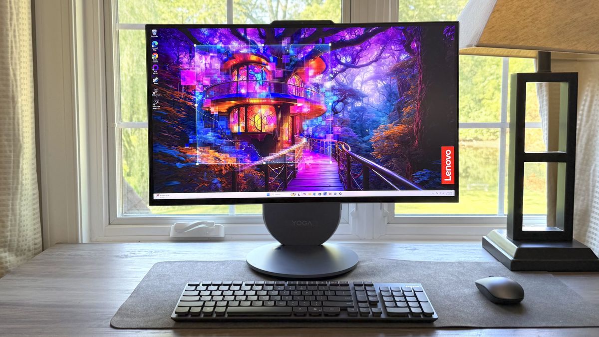 A Lenovo Yoga AiO 27 on a desk