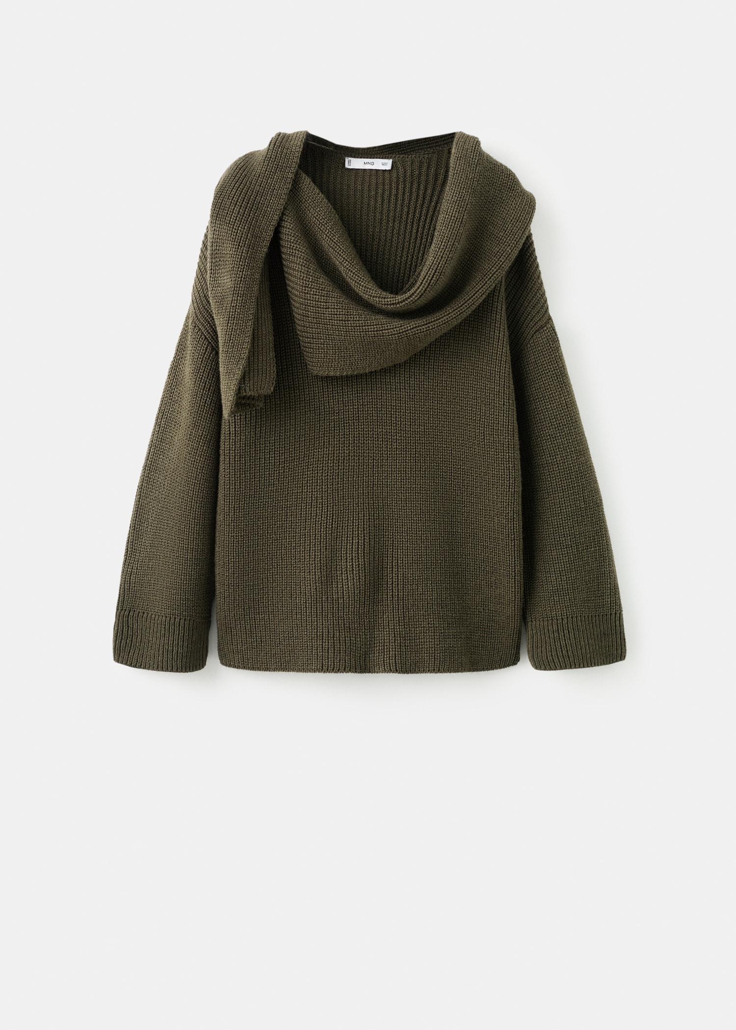 Knitted Sweater With Scarf - Women | Mango Usa
