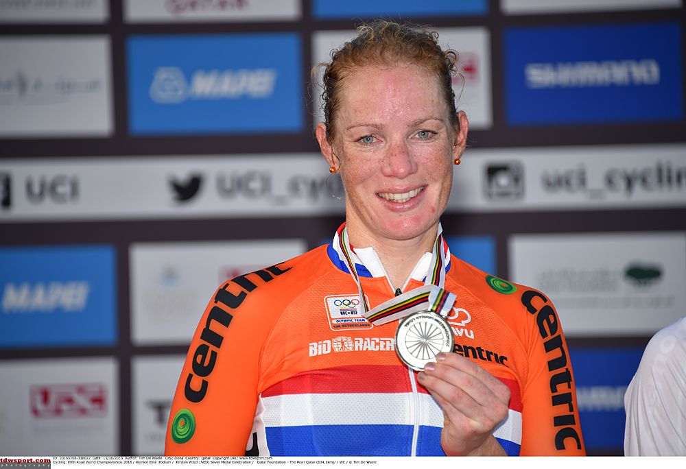 Kirsten Wild (Netherlands) settles for the silver medal in Doha