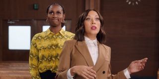 issa rae and robin thede in courtroom on a black lady sketch show
