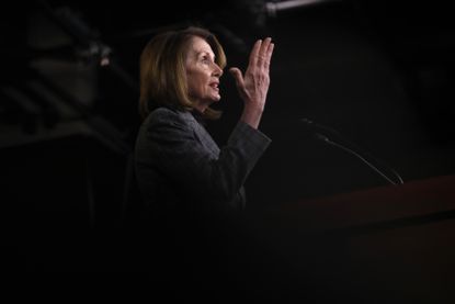 Nancy Pelosi during a press conference