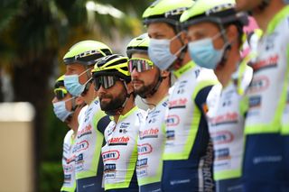 GORIZIA ITALY MAY 23 Riccardo Minali of Italy and Team Intermarch Wanty Gobert Matriaux at start during the 104th Giro dItalia 2021 Stage 15 a 147km stage from Grado to Gorizia UCIworldtour girodiitalia Giro on May 23 2021 in Gorizia Italy Photo by Stuart FranklinGetty Images