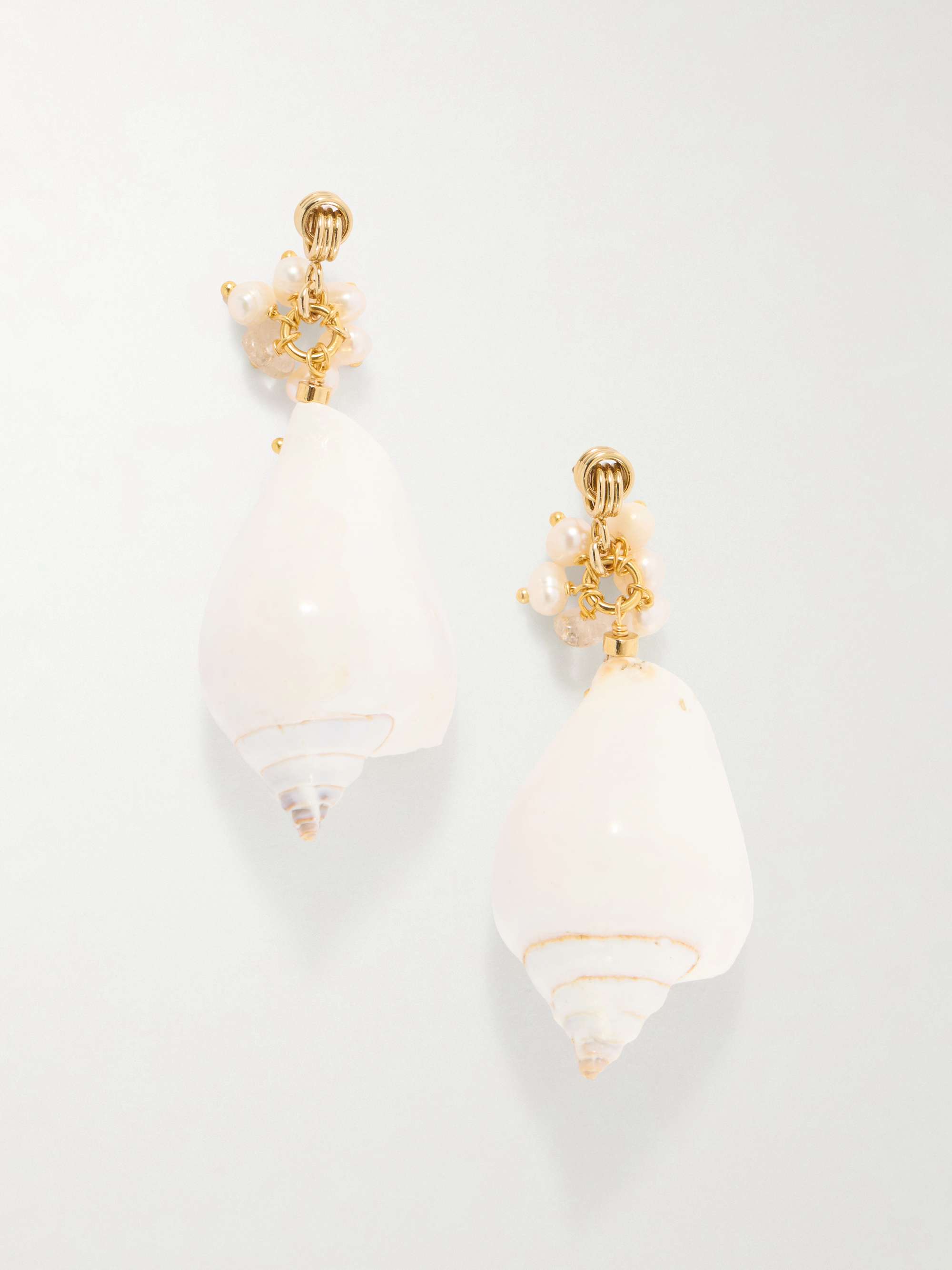 Samsara Gold-Plated and Seashell Beaded Earrings
