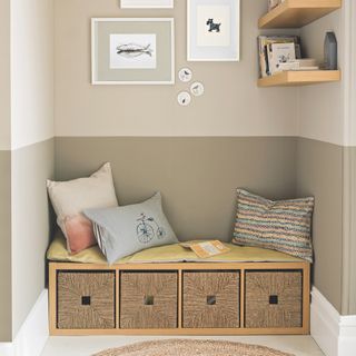 seating nook with bench seat in an alcove