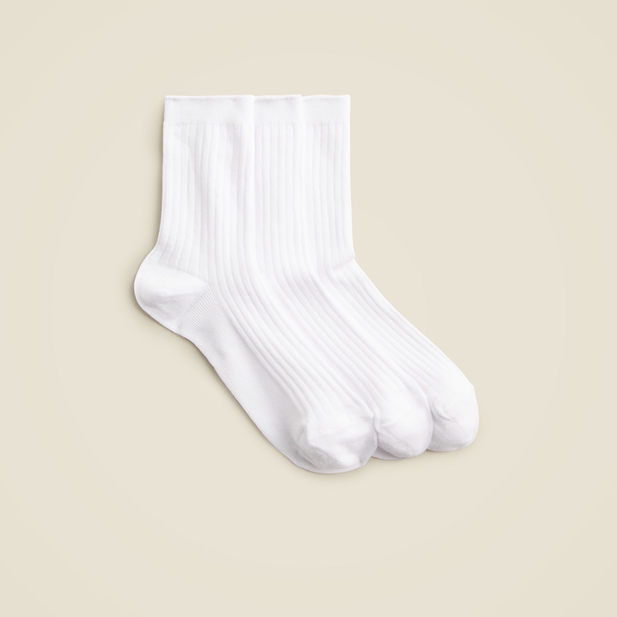 Ribbed Cotton Bootie Socks Three-Pack
