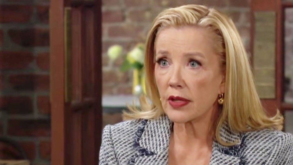 Melody Thomas Scott as Nikki surprised in The Young and the Restless