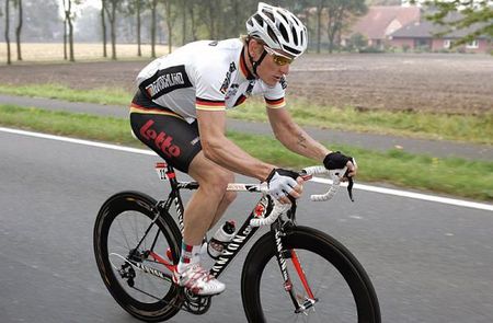 Andre Greipel rode in German national team kit for the day.