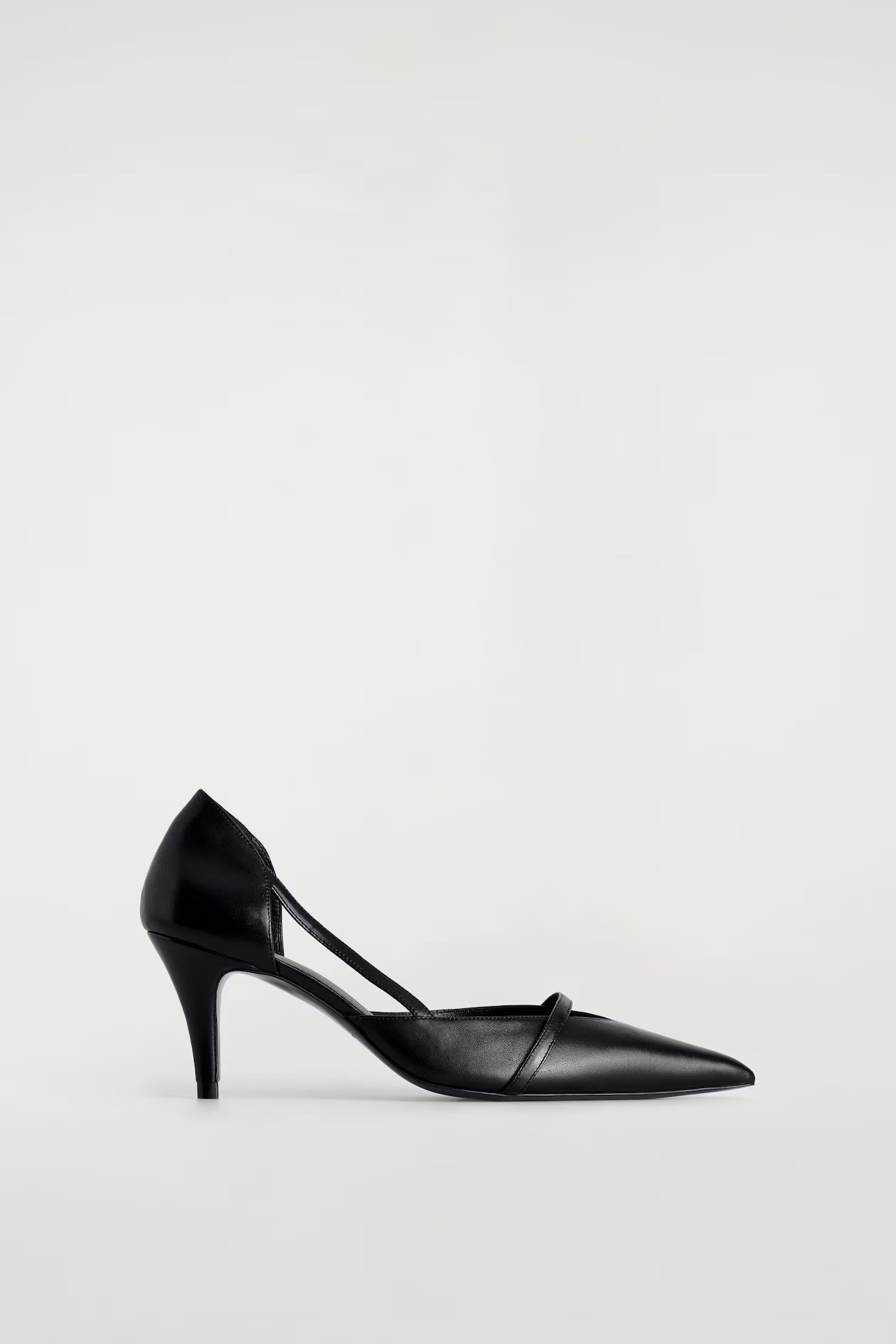 Strap-Detail Leather Pumps