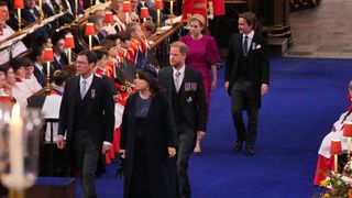 Princess Eugenie and Jack Brooksbank, Prince Harry, Duke of Sussex and Princess Beatrice and Edoardo Mapelli Mozzi arrive at Westminster Abbey
