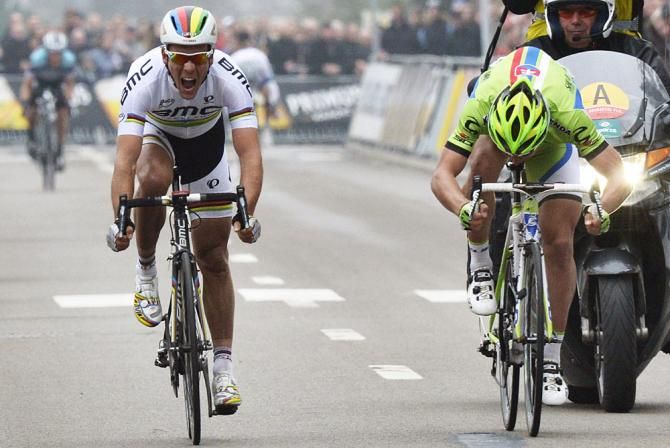 Peter Sagan (Cannondale) and Philippe Gilbert (BMC)