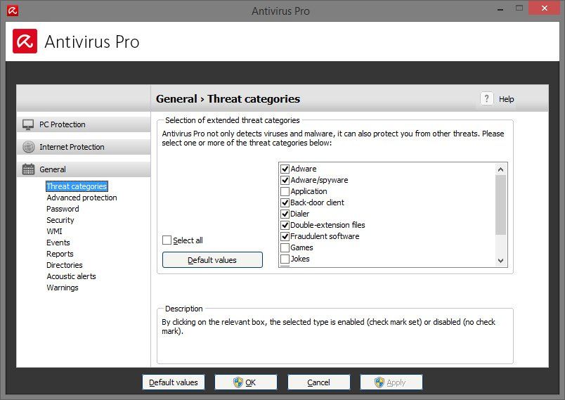 Avira Antivirus 2015 settings