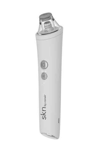 A SKN by Conair Rechargeable Microdermabrasion and Pore Tool set against a white background.