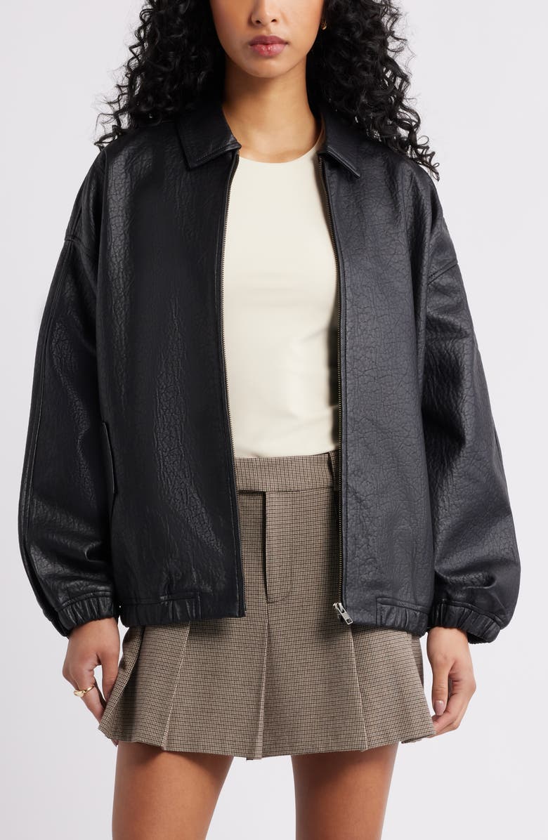 Oversize Faux Leather Jacket