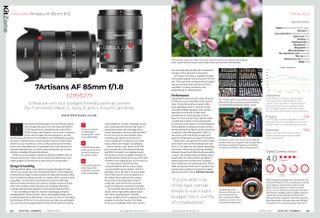 Image showing the 7artisans 85mm lens review in issue 291 (March 2025) of Digital Camera magazine