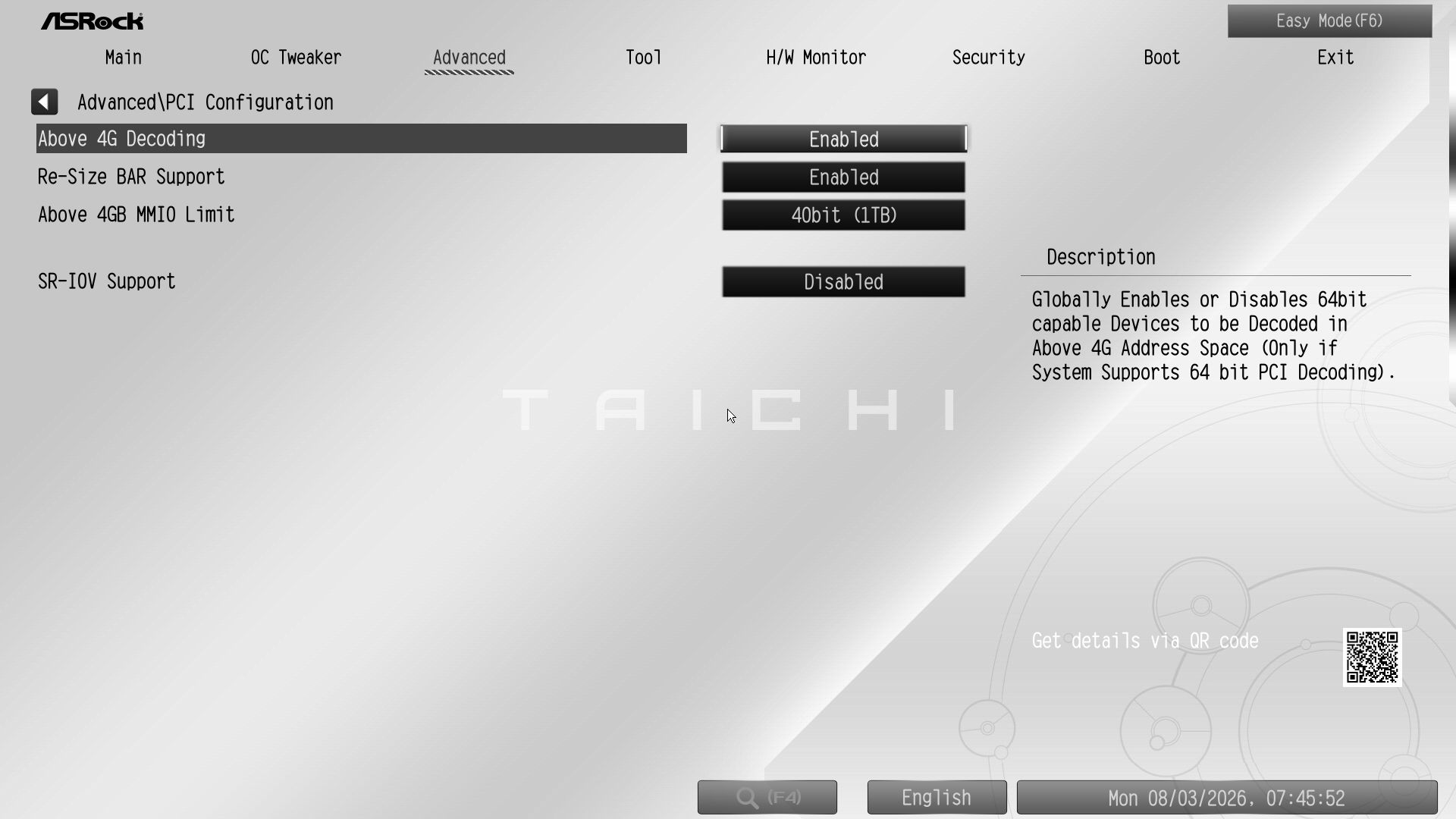 ASRock X870E Taichi White - BIOS
