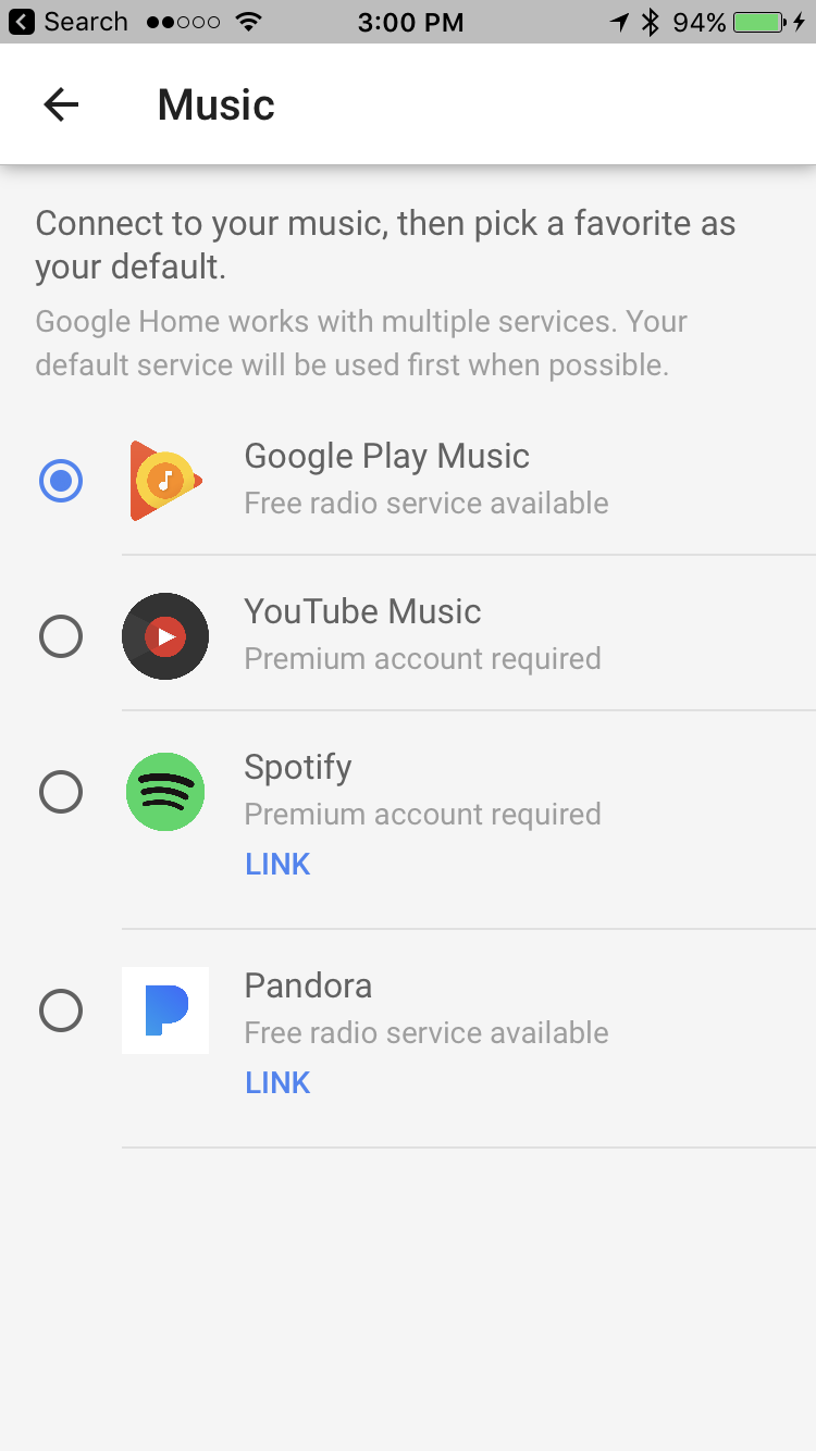 pandora on google home