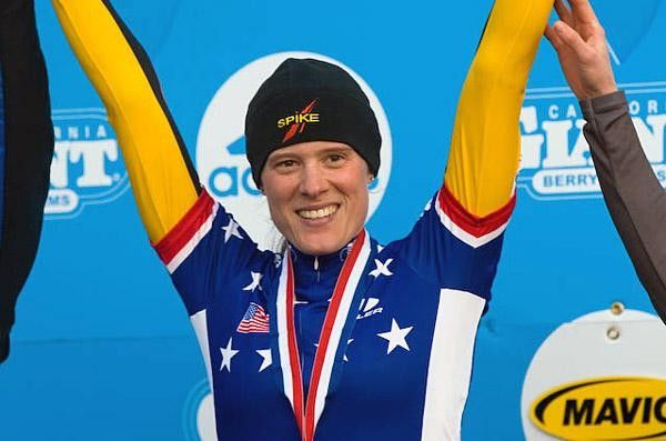 On top of the podium Katie Compton (Spike Shooter/Primus Mootry)
