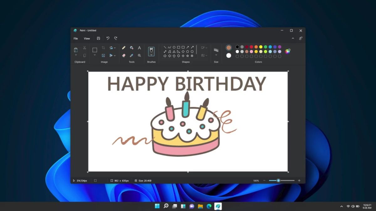 Dark mode in Windows Paint