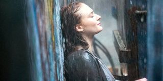 Dark Phoenix Sophie Turner as Jean Grey closes her eyes in the rain