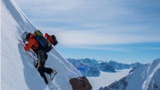 Jesse Dufton climbing Boughfell, Greenland