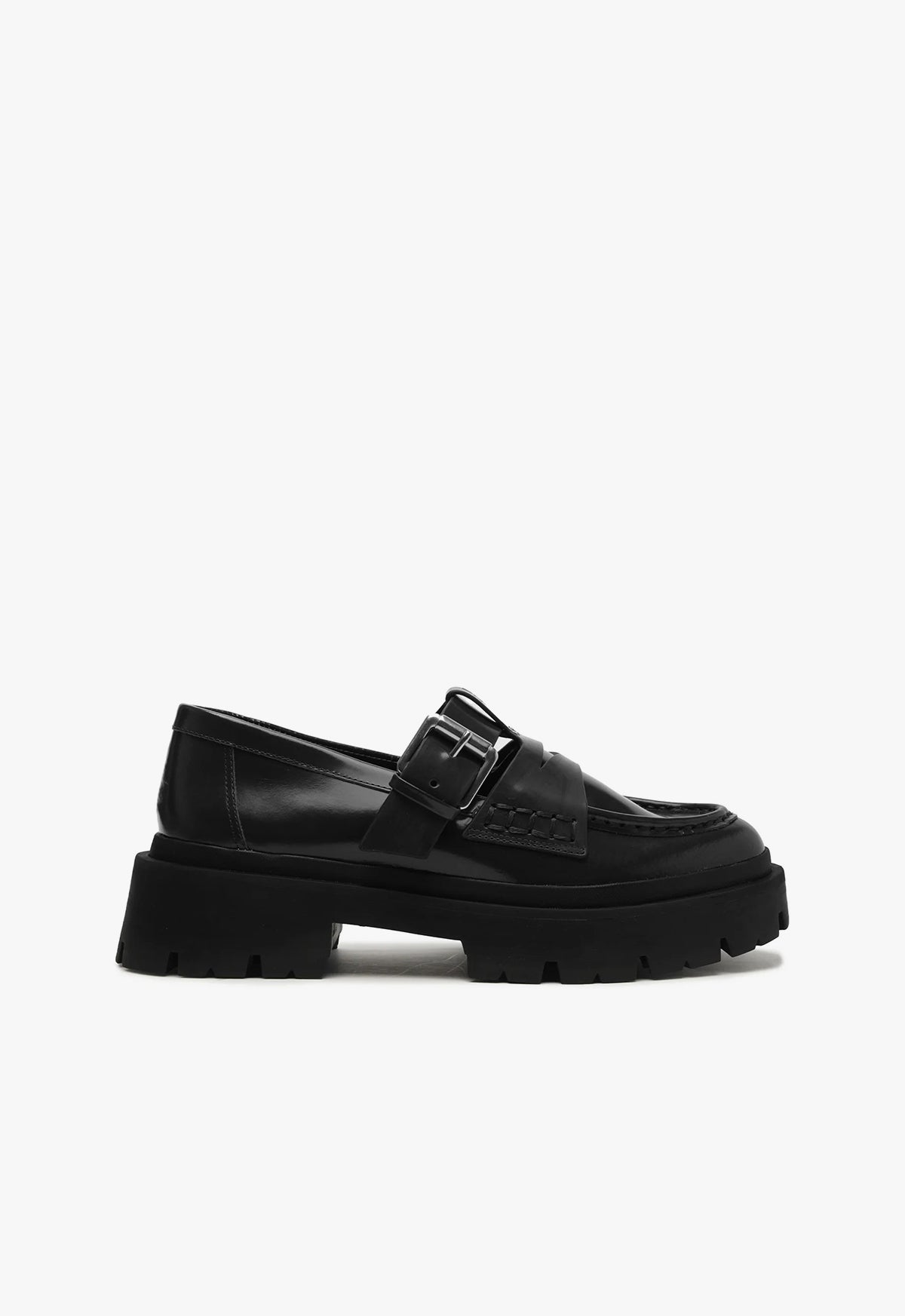 Alana Flat - 5 / Black / Leather