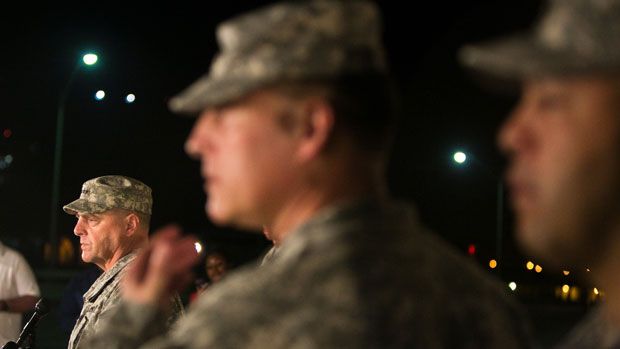 Lt Gen Mark Milley addresses reporters